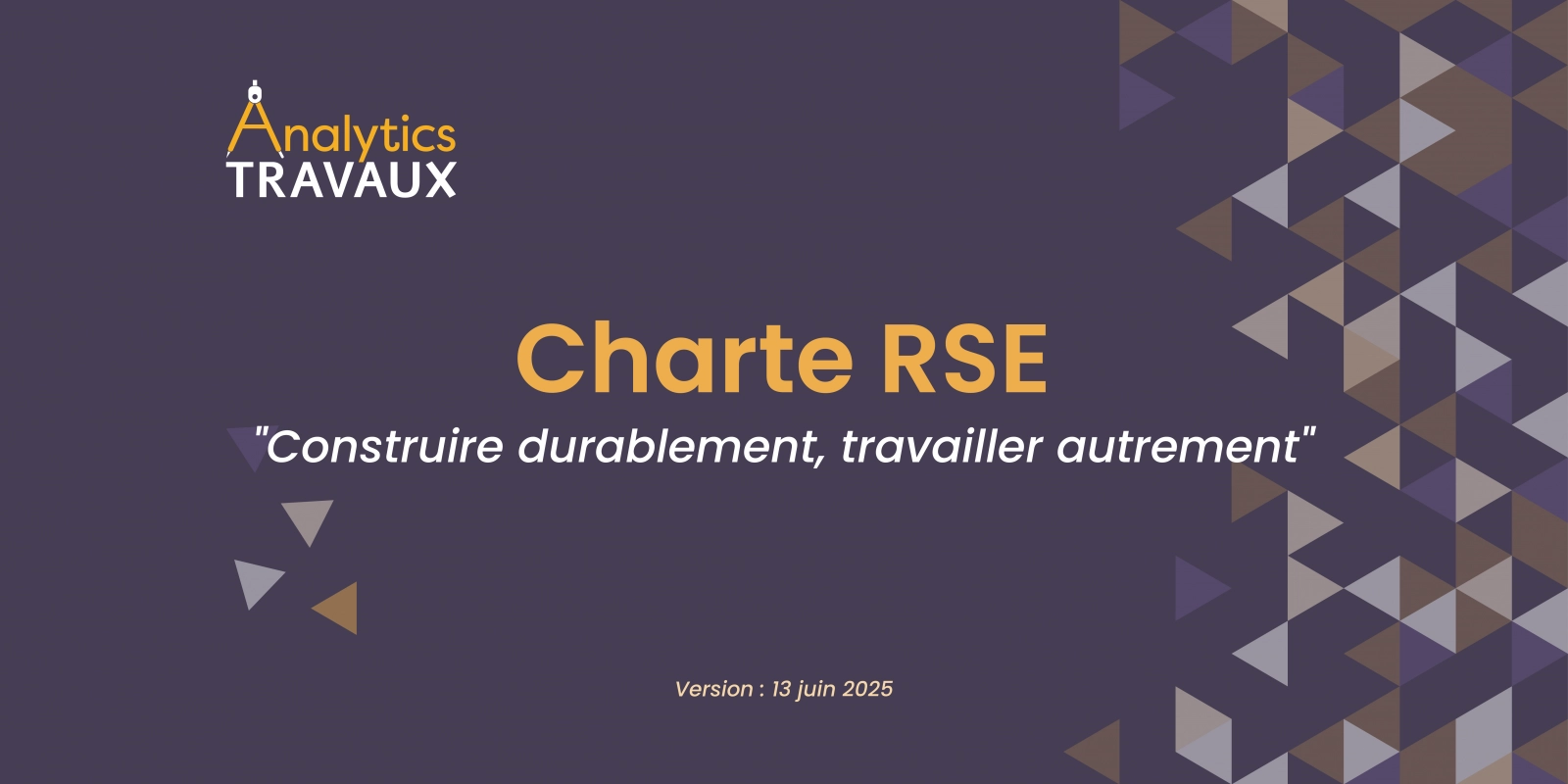 Notre charte RSE : construire durablement, travailler autrement