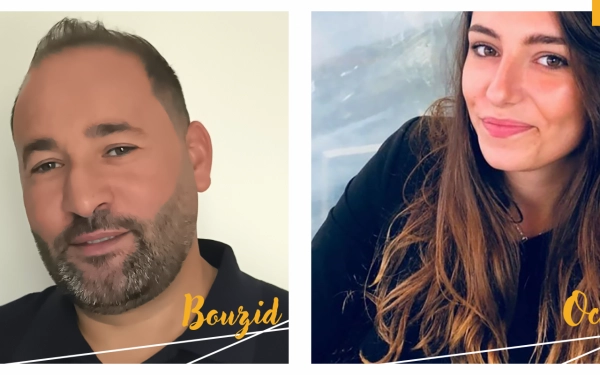 Portraits de Bouzid Kerrouche et d'Océane Toulliou - Nouveaux experts Analytics TRAVAUX