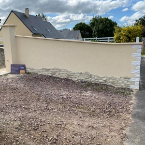 Embellissement d'un mur en moellons à Caen