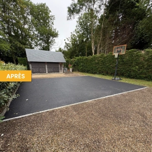Terrain de basket terminé, réalisé par Analytics TRAVAUX