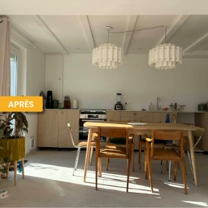 Cuisine et salle à manger aménagées