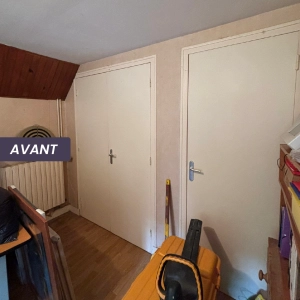 Création de salle de sport à Périers sur le Dan par Analytics TRAVAUX, vue des placards avant réalisation