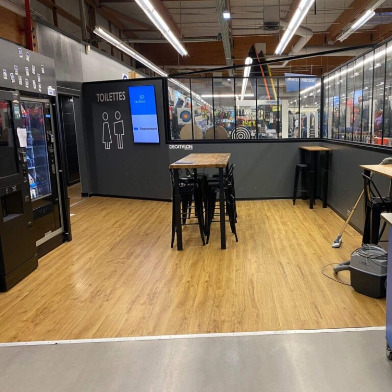 Aménagement de la zone cafétéria Decathlon en Seine-Maritime
