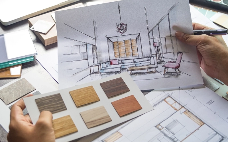 Choix des teintes de bois pour la construction d'un salon