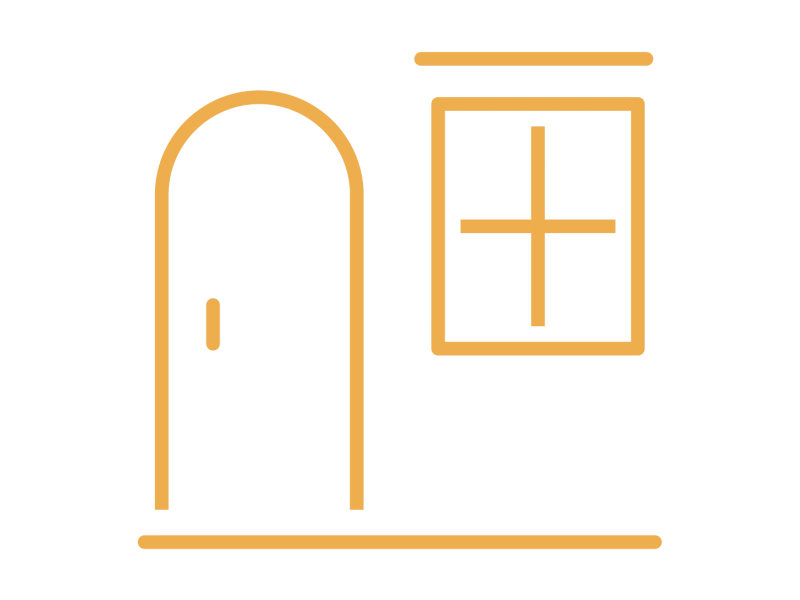 Pictogramme porte et fenêtre